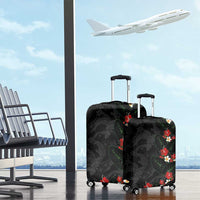 Hawaiian Taro Leaves-Hibiscus and Plumeria Luggage Cover Floral Tribal Tattoo Motif LT03 - Polynesian Pride