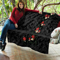 Hawaiian Taro Leaves-Hibiscus and Plumeria Quilt Floral Tribal Tattoo Motif
