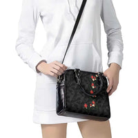 Hawaiian Taro Leaves-Hibiscus and Plumeria Shoulder Handbag Floral Tribal Tattoo Motif