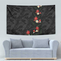 Hawaiian Taro Leaves-Hibiscus and Plumeria Tapestry Floral Tribal Tattoo Motif