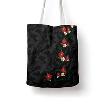 Hawaiian Taro Leaves-Hibiscus and Plumeria Tote Bag Floral Tribal Tattoo Motif