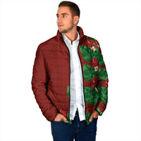 Hawaiian Taro Leaves-Hibiscus and Plumeria Padded Jacket Polynesian Art-Kakau Tattoo Red LT03 - Polynesian Pride