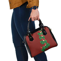 Hawaiian Taro Leaves-Hibiscus and Plumeria Shoulder Handbag Polynesian Art-Kakau Tattoo Red LT03 - Polynesian Pride