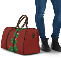 Hawaiian Taro Leaves-Hibiscus and Plumeria Travel Bag Polynesian Art-Kakau Tattoo Red