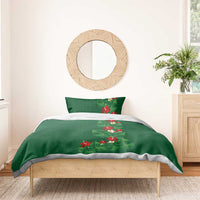Hawaiian Taro Leaves-Hibiscus and Plumeria Bedding Set Polynesian Art-Kakau Tattoo Green LT03 - Polynesian Pride