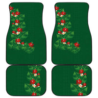 Hawaiian Taro Leaves-Hibiscus and Plumeria Car Mats Polynesian Art-Kakau Tattoo Green LT03 - Polynesian Pride