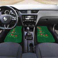 Hawaiian Taro Leaves-Hibiscus and Plumeria Car Mats Polynesian Art-Kakau Tattoo Green LT03 Set 2pcs - Front Green - Polynesian Pride
