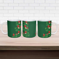 Hawaiian Taro Leaves-Hibiscus and Plumeria Ceramic Mug Polynesian Art-Kakau Tattoo Green LT03 - Polynesian Pride