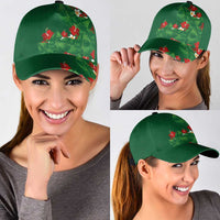 Hawaiian Taro Leaves-Hibiscus and Plumeria Classic Cap Polynesian Art-Kakau Tattoo Green LT03 - Polynesian Pride