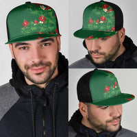 Hawaiian Taro Leaves-Hibiscus and Plumeria Mesh Trucker Cap Polynesian Art-Kakau Tattoo Green LT03 - Polynesian Pride