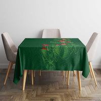 Hawaiian Taro Leaves-Hibiscus and Plumeria Tablecloth Polynesian Art-Kakau Tattoo Green LT03 - Polynesian Pride