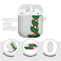 Hawaiian Taro Leaves-Hibiscus and Plumeria AirPods Case Polynesian Art-Kakau Tattoo White LT03 - Polynesian Pride