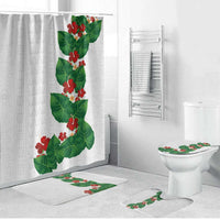 Hawaiian Taro Leaves-Hibiscus and Plumeria Bathroom Set Polynesian Art-Kakau Tattoo White LT03 Bathroom Set (4 pcs) White - Polynesian Pride