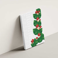Hawaiian Taro Leaves-Hibiscus and Plumeria Canvas Wall Art Polynesian Art-Kakau Tattoo White LT03 - Polynesian Pride