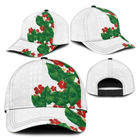 Hawaiian Taro Leaves-Hibiscus and Plumeria Classic Cap Polynesian Art-Kakau Tattoo White LT03 - Polynesian Pride