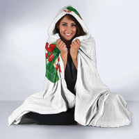 Hawaiian Taro Leaves-Hibiscus and Plumeria Hooded Blanket Polynesian Art-Kakau Tattoo White LT03 - Polynesian Pride