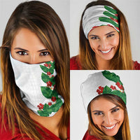 Hawaiian Taro Leaves-Hibiscus and Plumeria Neck Gaiter Polynesian Art-Kakau Tattoo White LT03 - Polynesian Pride