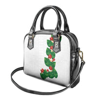 Hawaiian Taro Leaves-Hibiscus and Plumeria Shoulder Handbag Polynesian Art-Kakau Tattoo White LT03 - Polynesian Pride