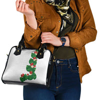 Hawaiian Taro Leaves-Hibiscus and Plumeria Shoulder Handbag Polynesian Art-Kakau Tattoo White LT03 - Polynesian Pride