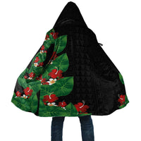 Hawaiian Taro Leaves-Hibiscus and Plumeria Cloak Polynesian Art-Kakau Tattoo Black LT03 Unisex Black - Polynesian Pride