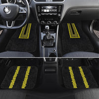 Philippines Polynesian Jasmine Pattern Car Mats With Barong Tagalog Black Style LT03 Set 4pcs Black - Polynesian Pride