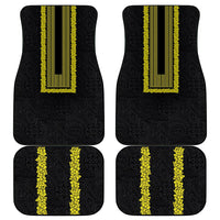 Philippines Polynesian Jasmine Pattern Car Mats With Barong Tagalog Black Style LT03 - Polynesian Pride