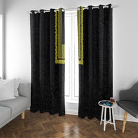 Philippines Polynesian Jasmine Pattern Window Curtain With Barong Tagalog Black Style
