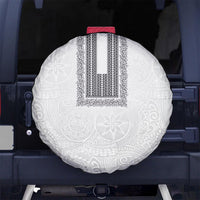 Philippines Polynesian Jasmine Pattern Spare Tire Cover With Barong Tagalog White Style