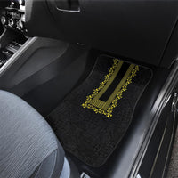 Philippines Polynesian Floral Pattern Car Mats With Barong Tagalog Black Style LT03 - Polynesian Pride