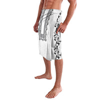 Philippines Polynesian Floral Pattern Lavalava With Barong Tagalog White Style