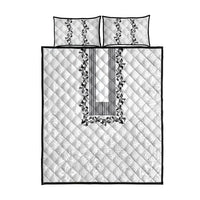 Philippines Polynesian Floral Pattern Quilt Bed Set With Barong Tagalog White Style