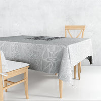 Philippines Polynesian Floral Pattern Tablecloth With Barong Tagalog White Style
