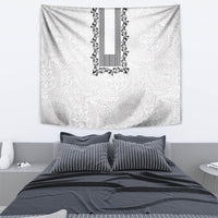 Philippines Polynesian Floral Pattern Tapestry With Barong Tagalog White Style