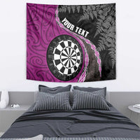 Personalised New Zealand Darts Tapestry Koru Tribal Tattoo and Silver Fern Maori Pattern Pink Color LT03 - Polynesian Pride