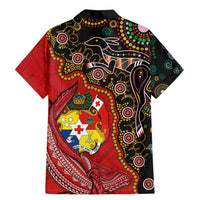 Tonga Ngatu and Australia Together Family Matching Mermaid Dress and Hawaiian Shirt Polynesian Humpback Whale and Aboriginal Kangaroo