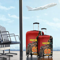 Personalised Papua New Guinea and Australia Together Luggage Cover Bird-of-paradise and Kangaroo with Aboriginal Pattern