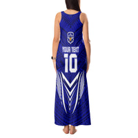 Custom Kimbe Cutters Rugby Tank Maxi Dress Papua New Guinea Polynesian Tattoo Blue Version LT03 - Polynesian Pride