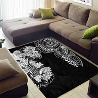 Japanese Irezumi and Hawaiian Polynesian Art Tattoo Area Rug Black Color - Polynesian Pride