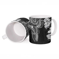 Japanese Irezumi and Hawaiian Polynesian Art Tattoo Ceramic Mug Black Color - Polynesian Pride