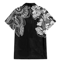 Japanese Irezumi and Hawaiian Polynesian Art Tattoo Family Matching Mermaid Dress and Hawaiian Shirt Black Color - Polynesian Pride