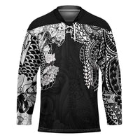 Japanese Irezumi and Hawaiian Polynesian Art Tattoo Hockey Jersey Black Color - Polynesian Pride