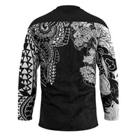 Japanese Irezumi and Hawaiian Polynesian Art Tattoo Hockey Jersey Black Color LT03 - Polynesian Pride