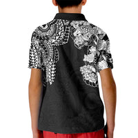 Japanese Irezumi and Hawaiian Polynesian Art Tattoo Kid Polo Shirt Black Color - Polynesian Pride