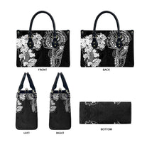 Japanese Irezumi and Hawaiian Polynesian Art Tattoo Leather Bag Black Color - Polynesian Pride
