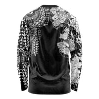 Japanese Irezumi and Hawaiian Polynesian Art Tattoo Long Sleeve Shirt Black Color - Polynesian Pride