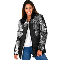 Japanese Irezumi and Hawaiian Polynesian Art Tattoo Padded Jacket Black Color - Polynesian Pride