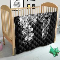 Japanese Irezumi and Hawaiian Polynesian Art Tattoo Quilt Black Color - Polynesian Pride