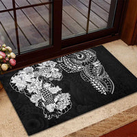 Japanese Irezumi and Hawaiian Polynesian Art Tattoo Rubber Doormat Black Color - Polynesian Pride