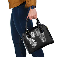 Japanese Irezumi and Hawaiian Polynesian Art Tattoo Shoulder Handbag Black Color - Polynesian Pride