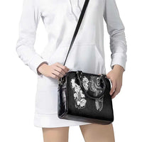 Japanese Irezumi and Hawaiian Polynesian Art Tattoo Shoulder Handbag Black Color - Polynesian Pride